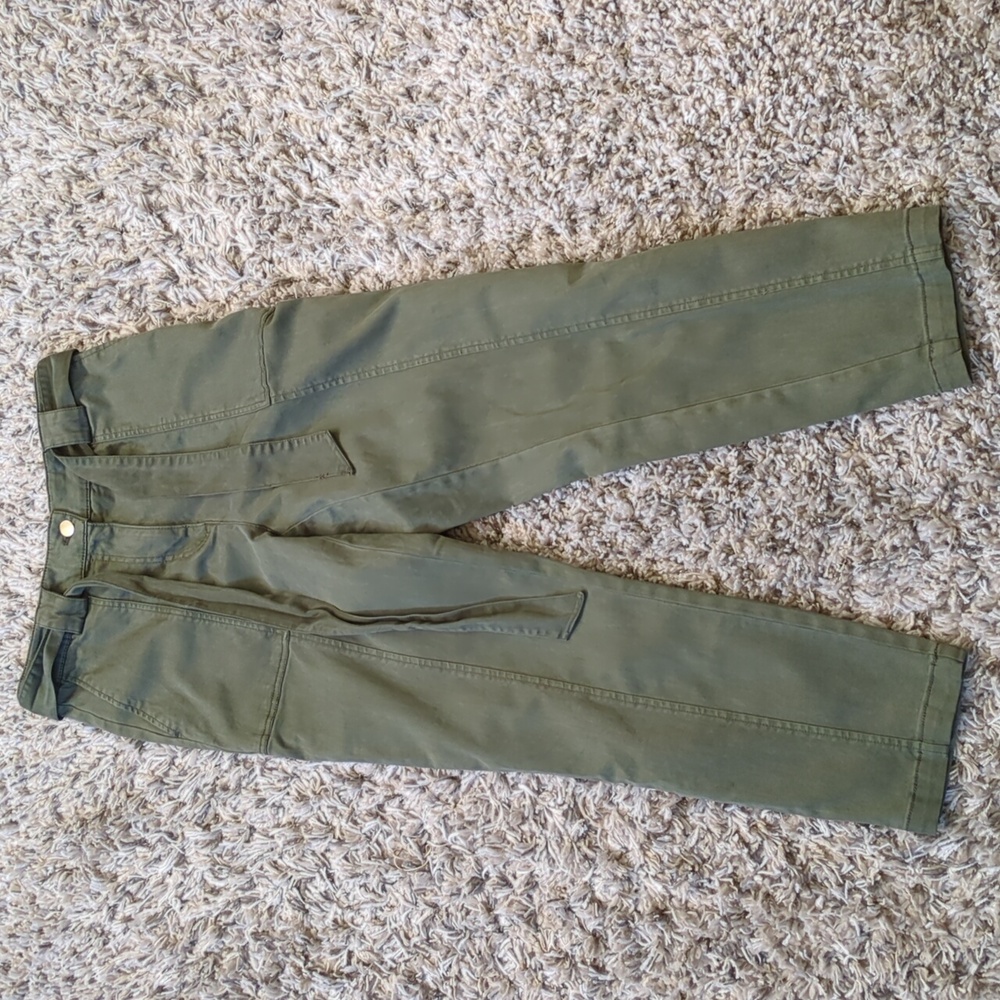 Joie Olive Green High Waisted Belted Pant